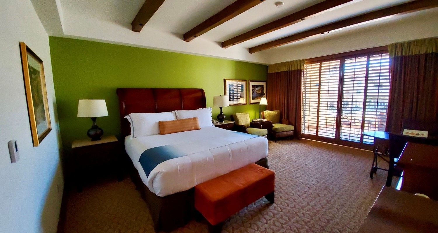 An interior view of the guest room